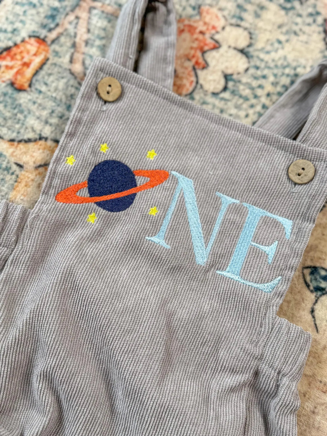 First Trip Around The Sun Birthday Sweater - Personalized Corduroy Planet One Milestone Outfit