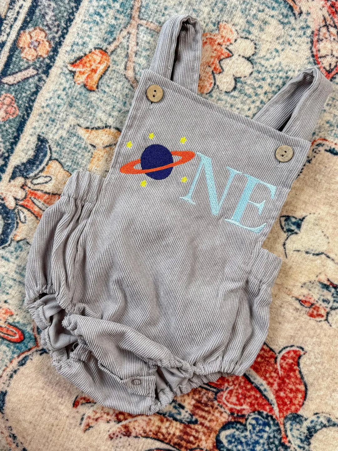 First Trip Around The Sun Birthday Sweater - Personalized Corduroy Planet One Milestone Outfit