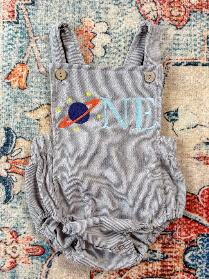 First Trip Around The Sun Birthday Sweater - Personalized Corduroy Planet One Milestone Outfit