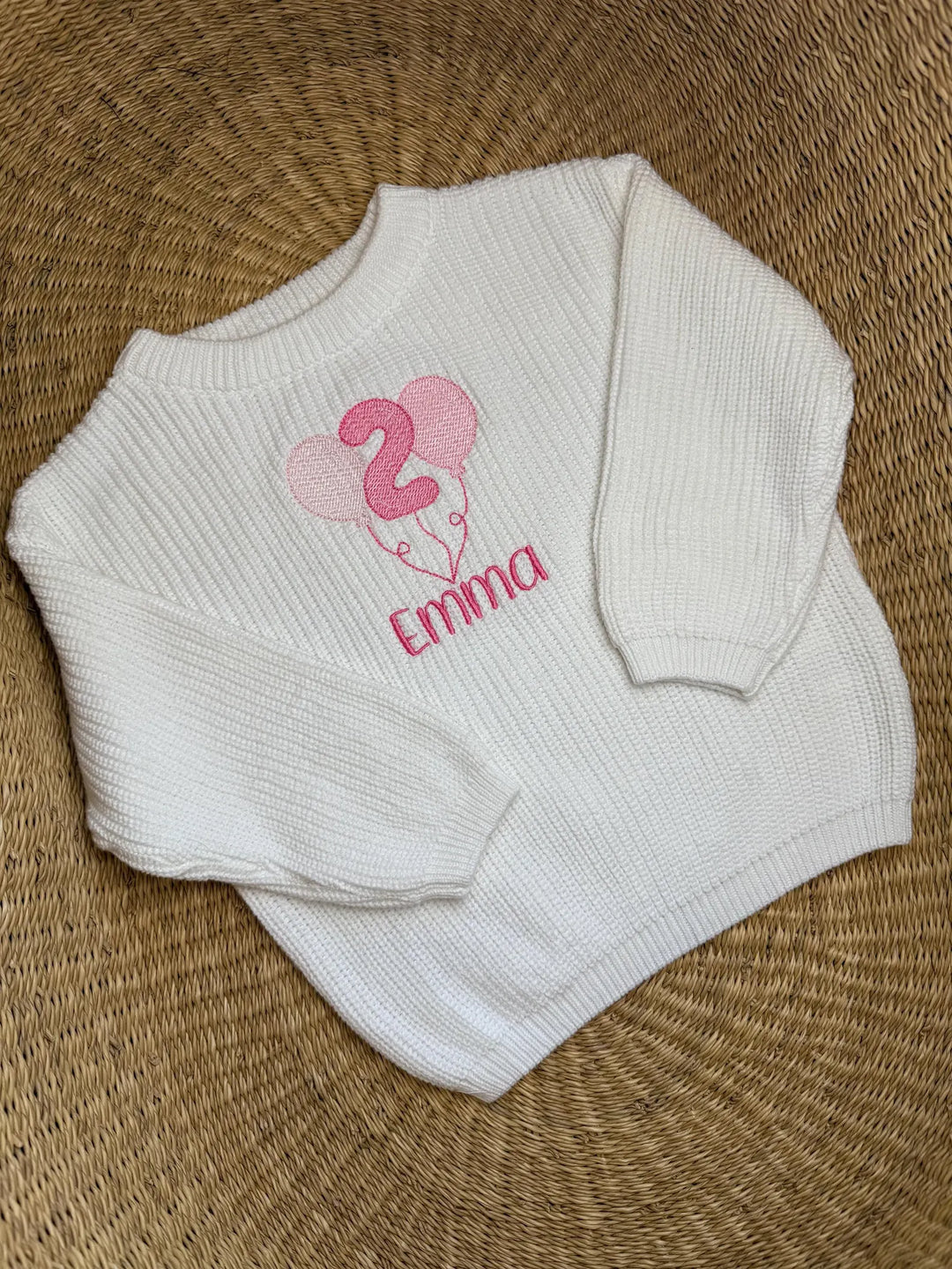 Personalized Second Birthday Sweater | Embroidered Name, Balloon, Age