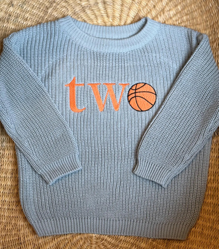 Custom Second Birthday Basketball Sweater