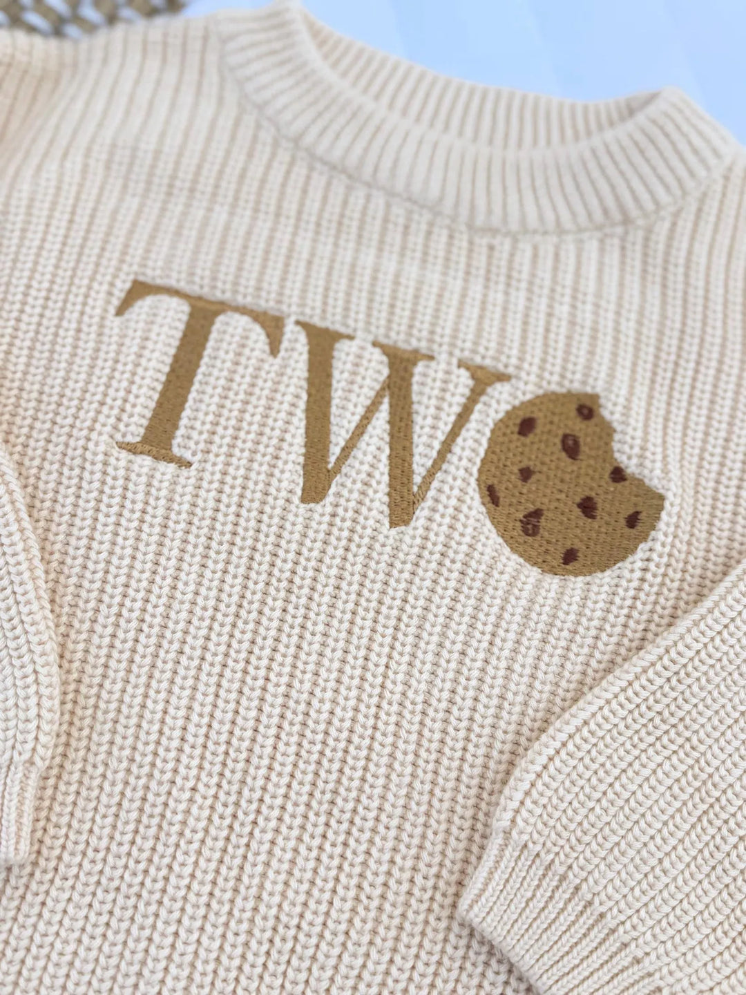 Custom Two Sweet Birthday Outfit - Cookie Two Embroidered Sweater