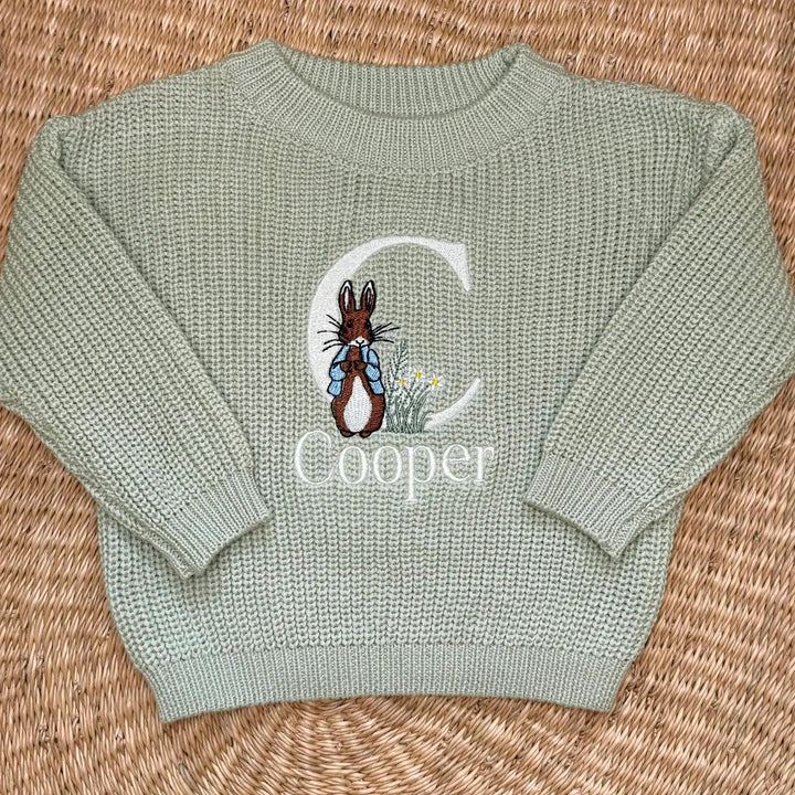 Easter Bunny Sweater - Kids Personalized Easter Outfit