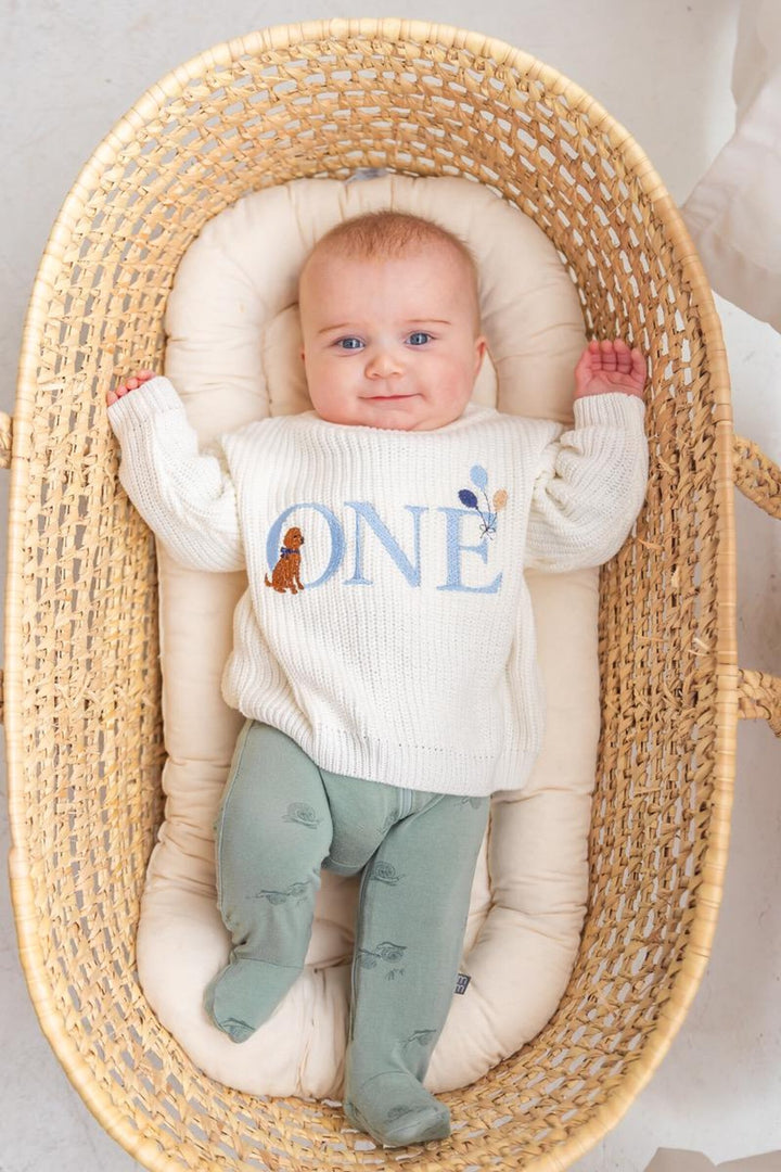 First Birthday Golden Doodle Kids Knit Sweater