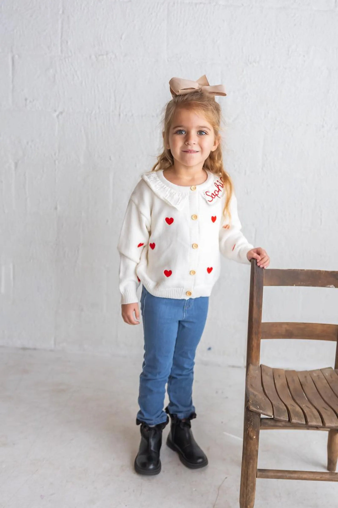 Heart Cardigan - Girls Valentines Day Outfit