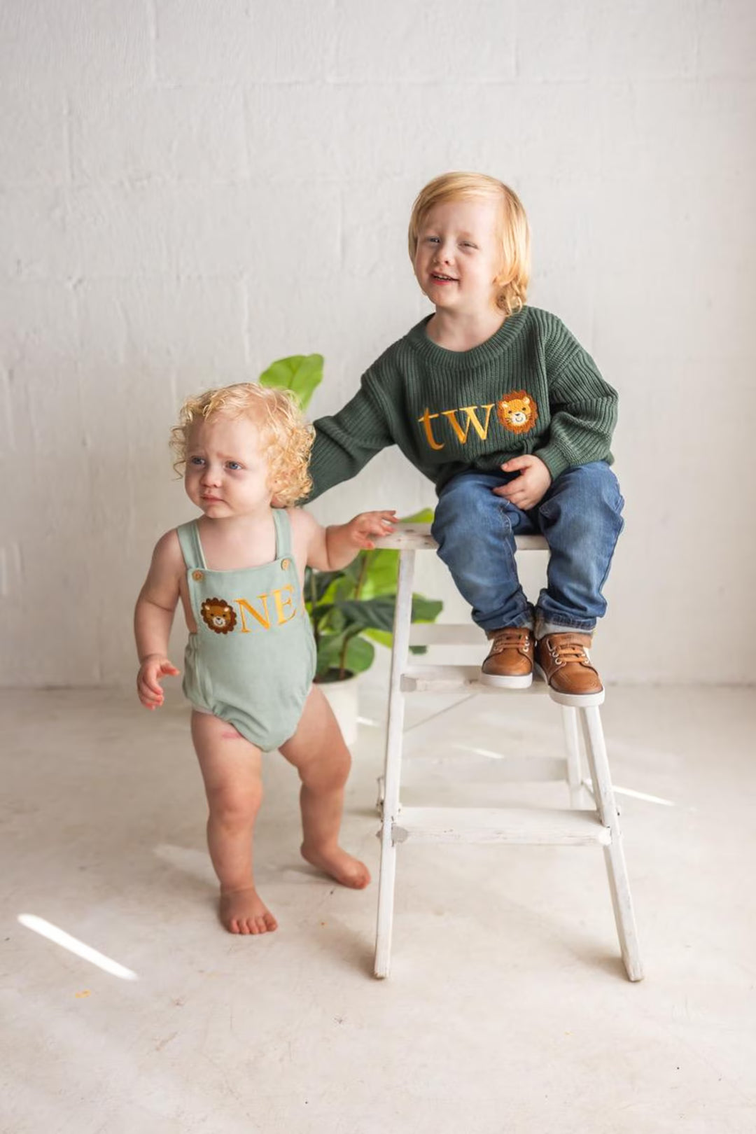 Lion TWO Sweater - Kids Second Birthday Outfit