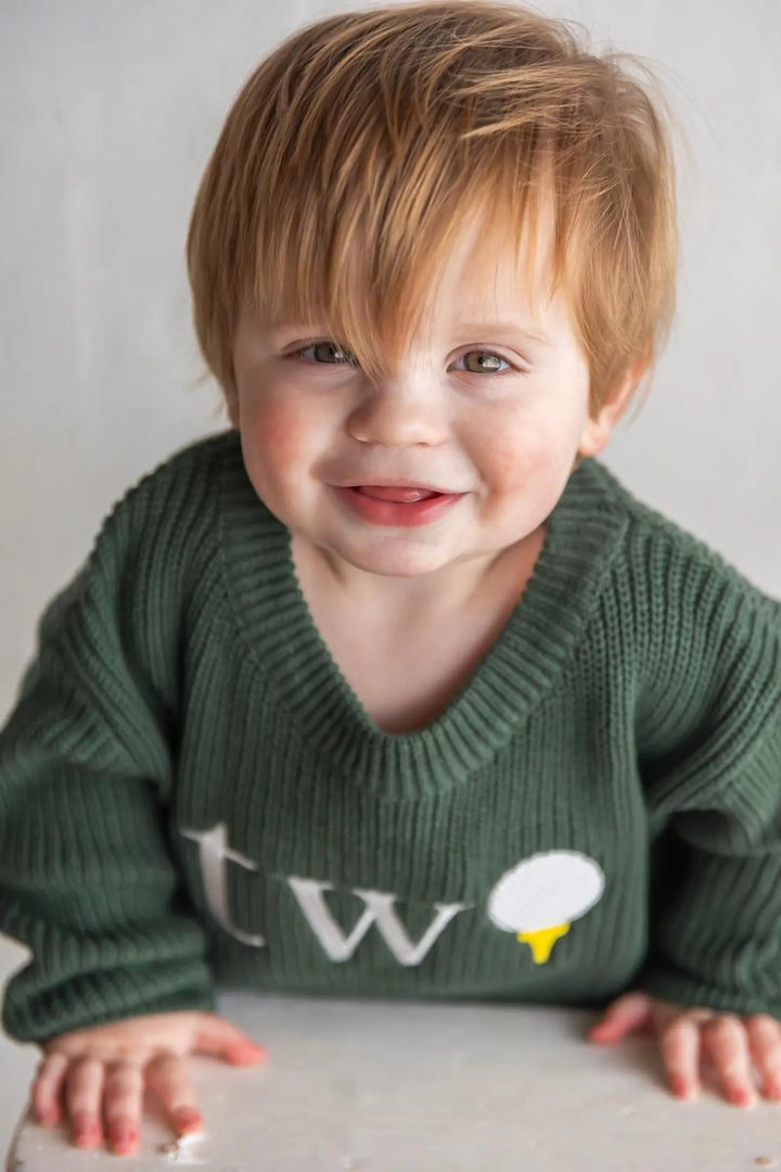 Golf TWO Sweater - Kids Second Birthday Outfit