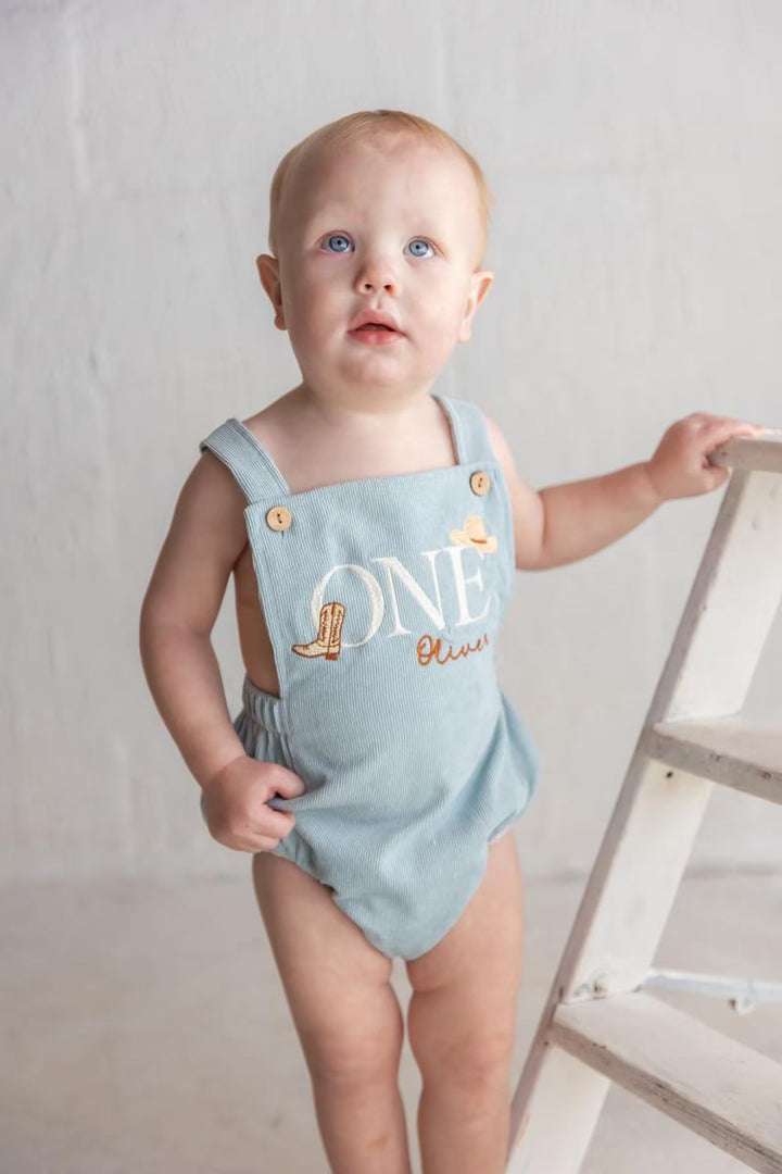 Western ONE Corduroy Romper - Kids First Birthday Outfit