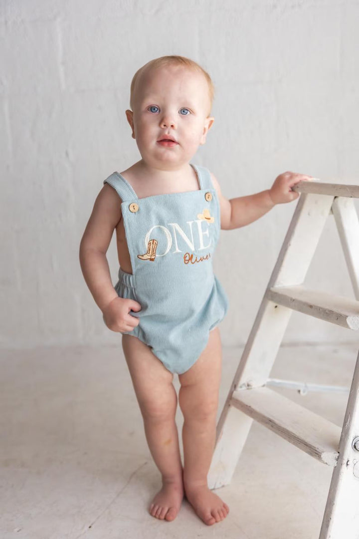 Western ONE Corduroy Romper - Kids First Birthday Outfit