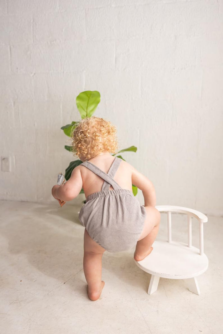 Construction First Birthday Romper - Boys Excavator Cake Smash Outfit - One Embroidered Birthday Overalls