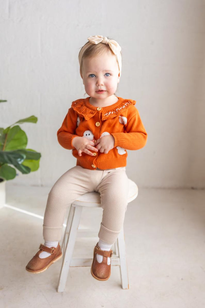 Halloween Ghost Cardigan - Girls Personalized Outfit