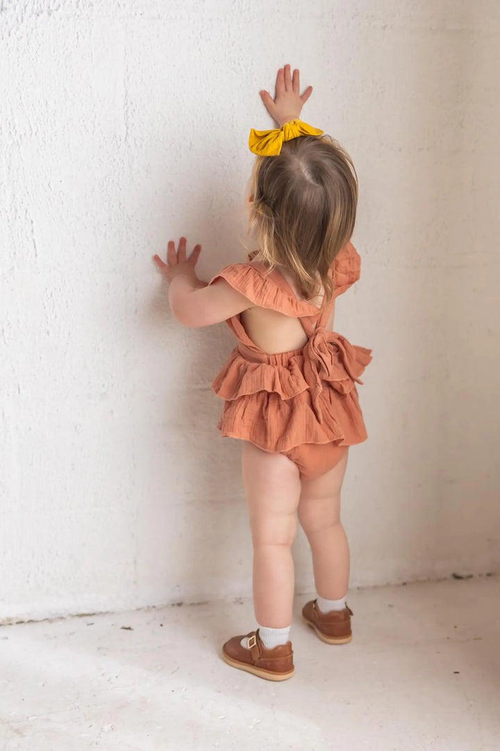 Floral Initial & Name Romper – Girls Personalized Outfit