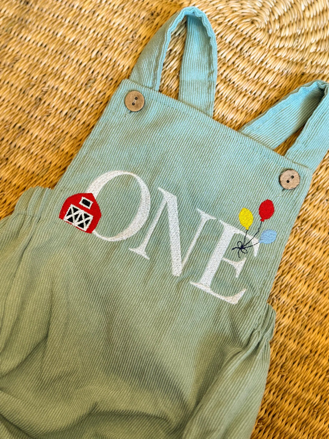 First birthday Barn Romper - Corduroy Romper Cake Smash Outfit