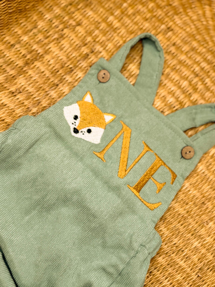 First Birthday Fox Romper - Corduroy Romper