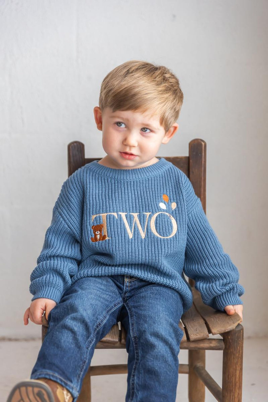 Beary Second Birthday Sweater - Bear Two Embroidered Birthday Outfit