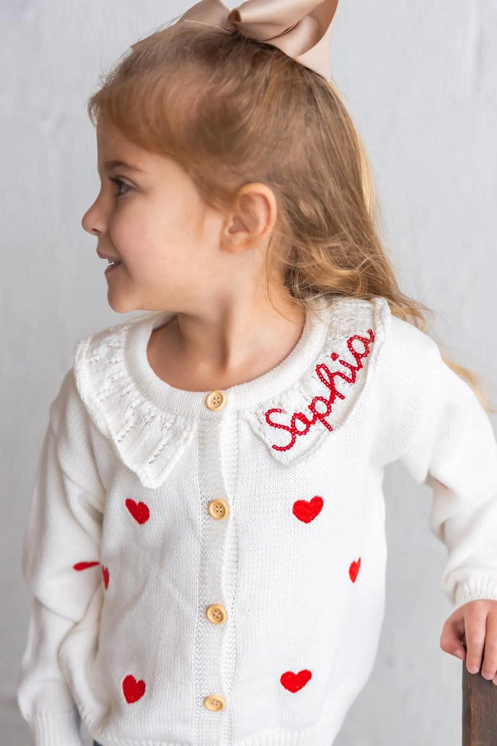 Heart Cardigan - Girls Valentines Day Outfit