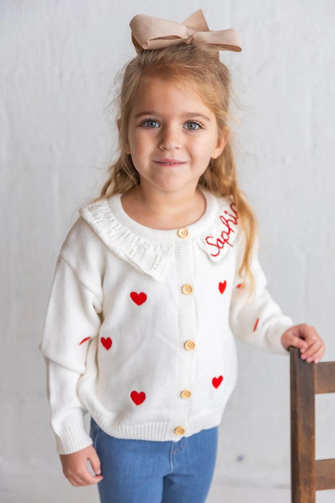 Heart Cardigan - Girls Valentines Day Outfit