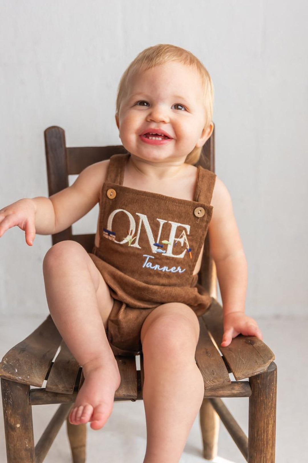 Fishing ONE Romper - Kids First Birthday Outfit