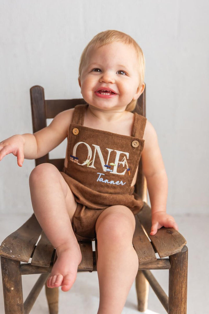 Fishing ONE Romper - Kids First Birthday Outfit