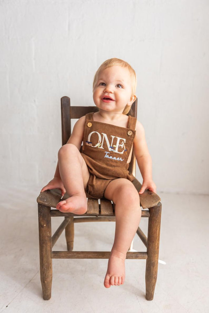 Fishing ONE Romper - Kids First Birthday Outfit