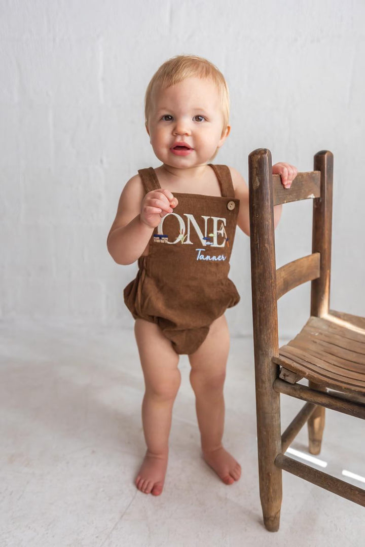 Fishing ONE Romper - Kids First Birthday Outfit