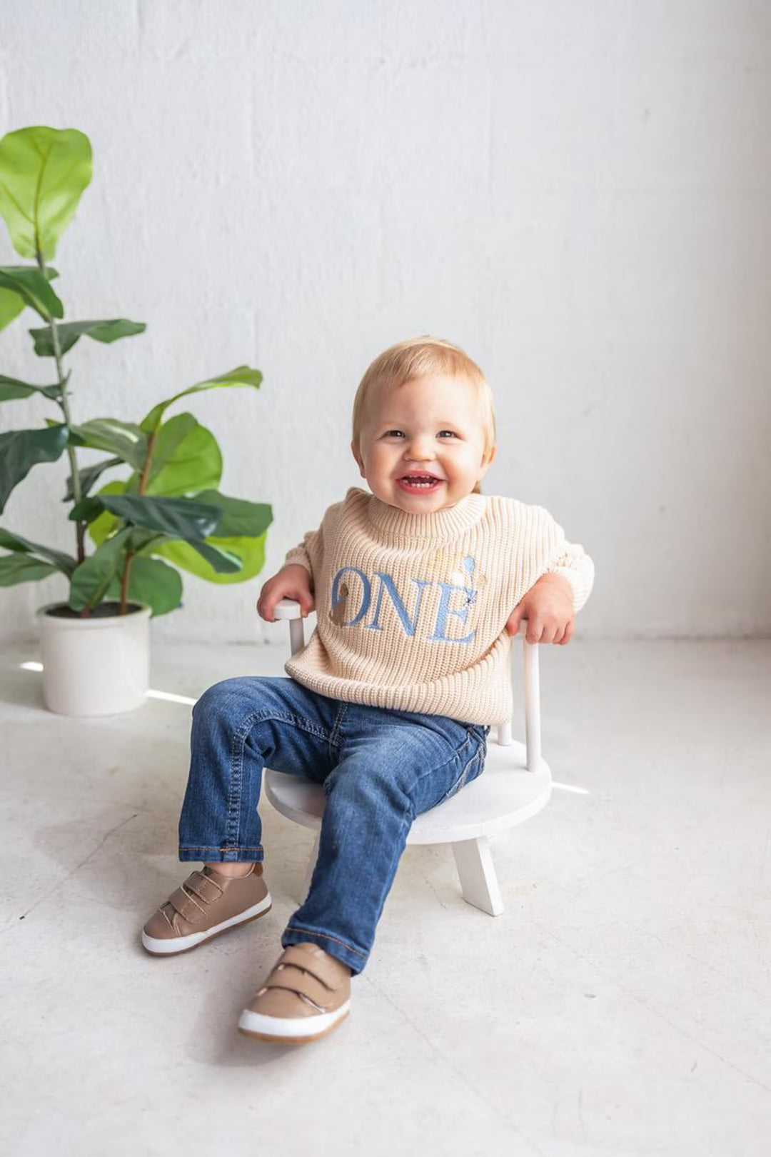 First Birthday Golden Doodle Kids Knit Sweater