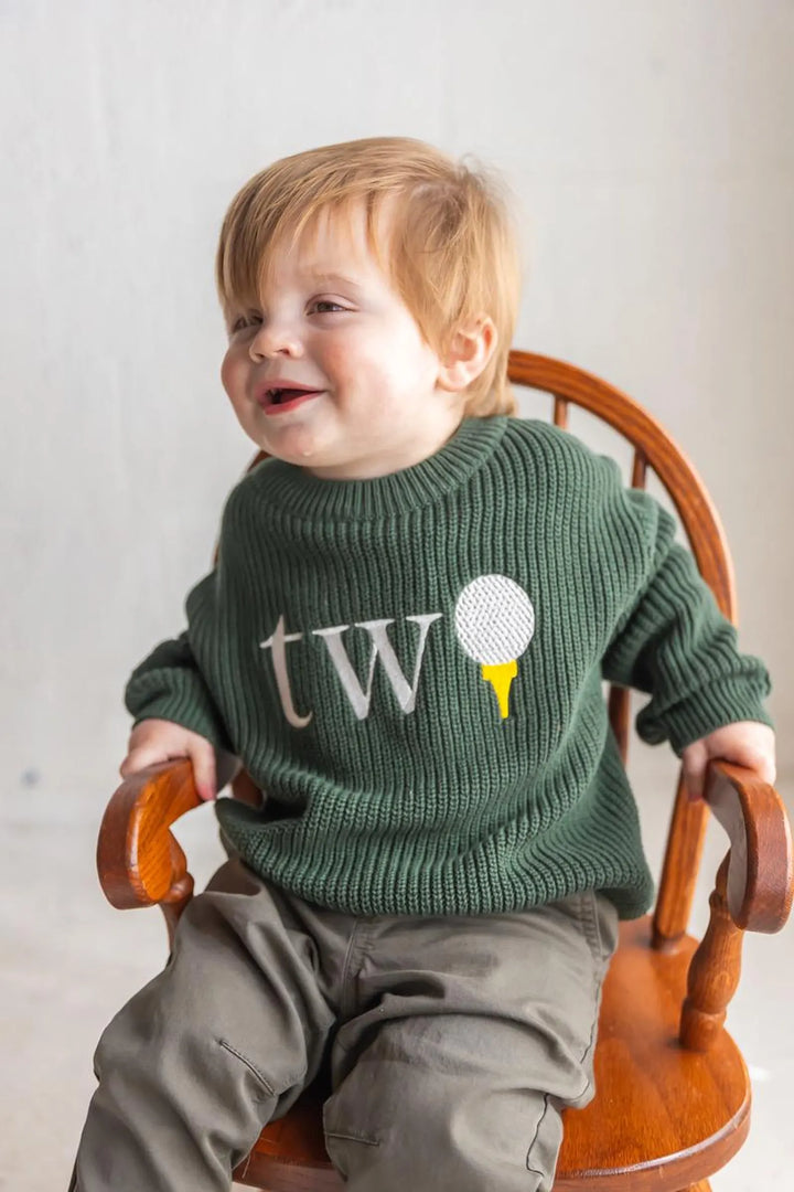 Golf TWO Sweater - Kids Second Birthday Outfit