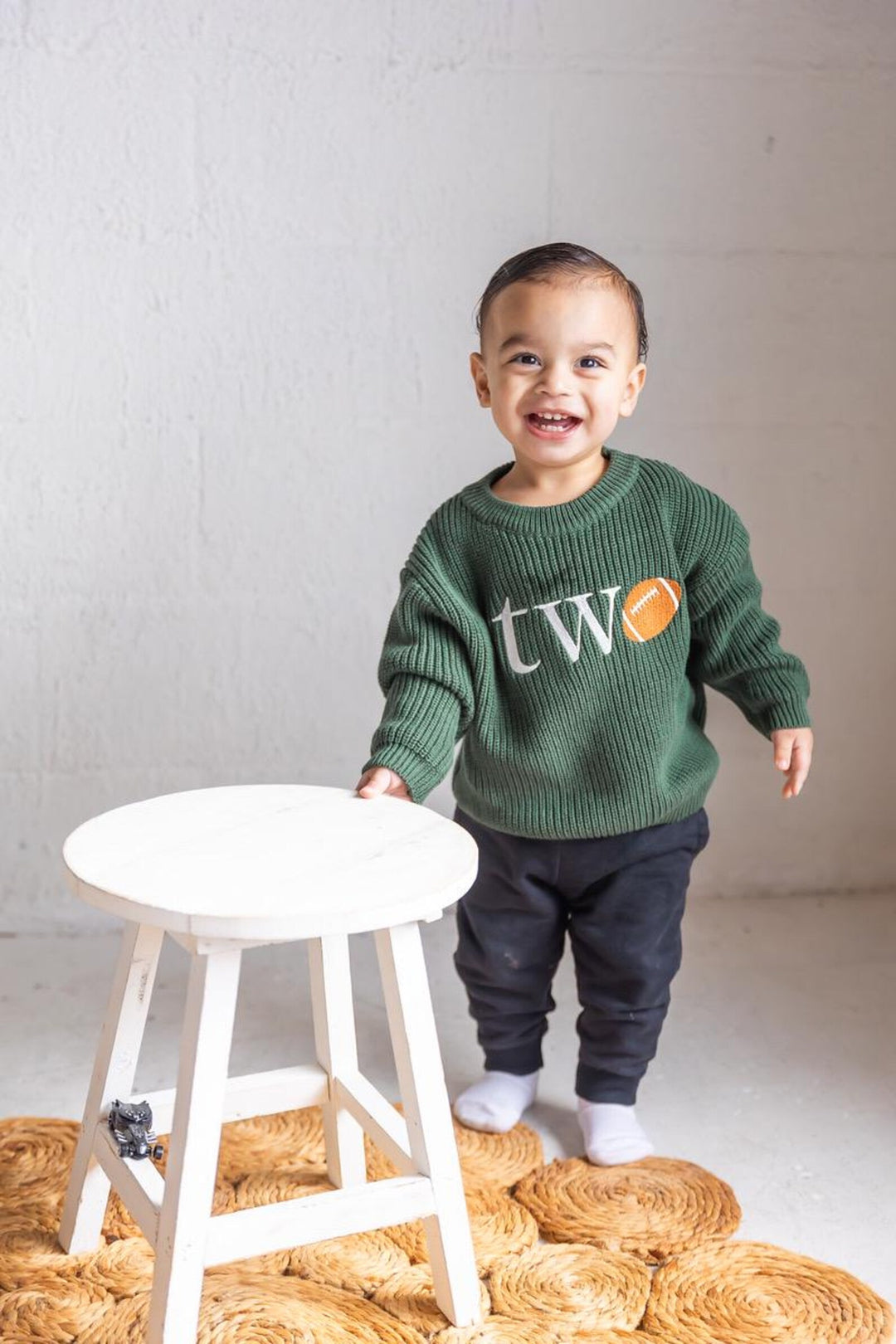 Football TWO Sweater - Kids Second Birthday Outfit
