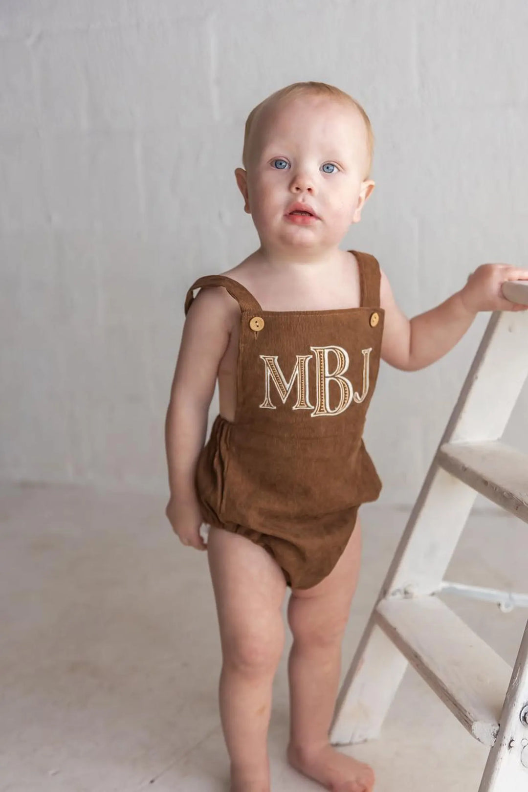 Baby Boys Monogrammed Overalls
