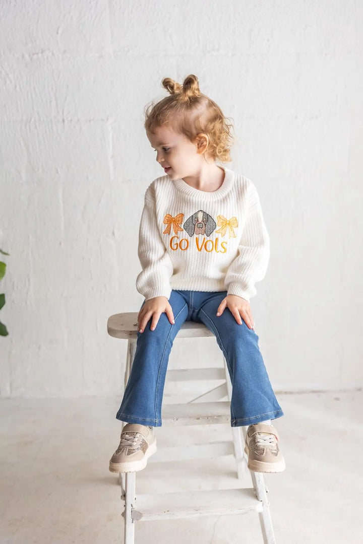 Tennessee Go Vols Bow Sweater - Girls Game Day Sweater