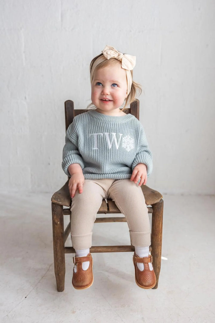 Snowflake TWO Sweater - Second Birthday Outfit