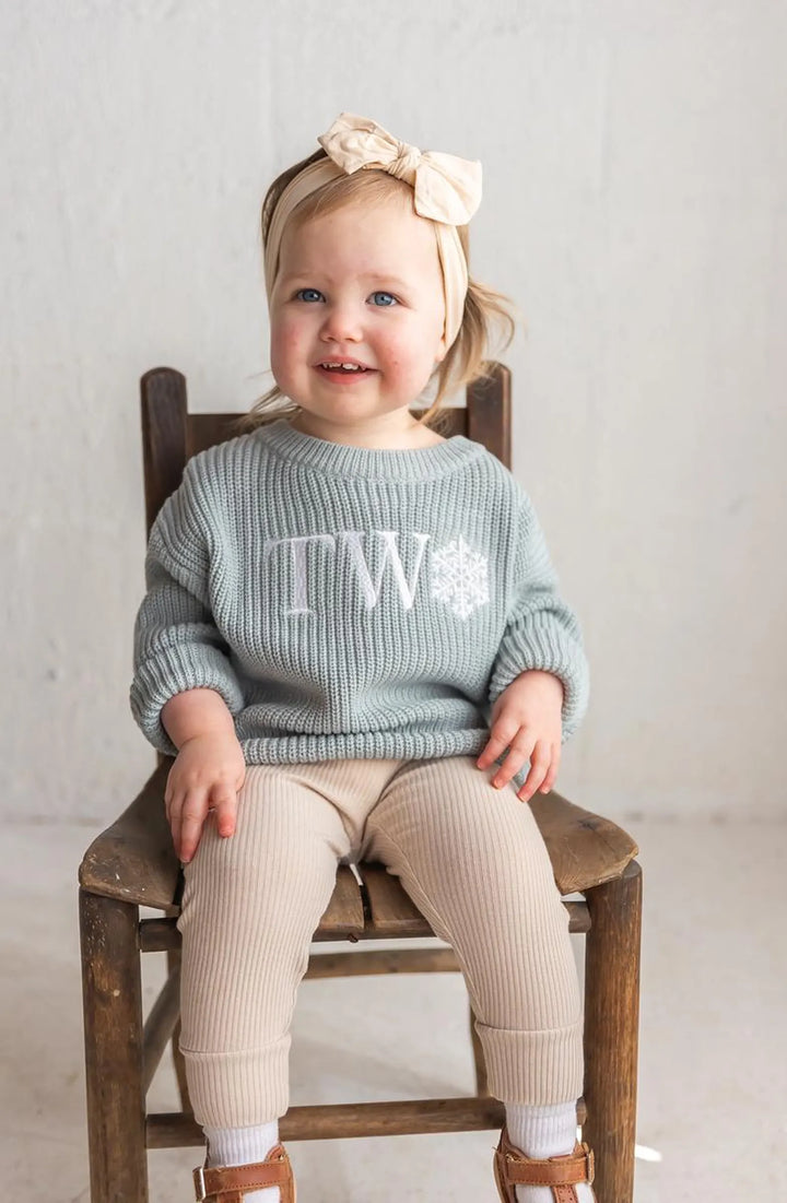 Snowflake TWO Sweater - Second Birthday Outfit