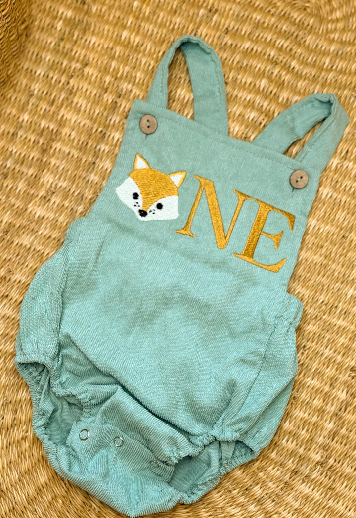 First Birthday Fox Romper - Corduroy Romper