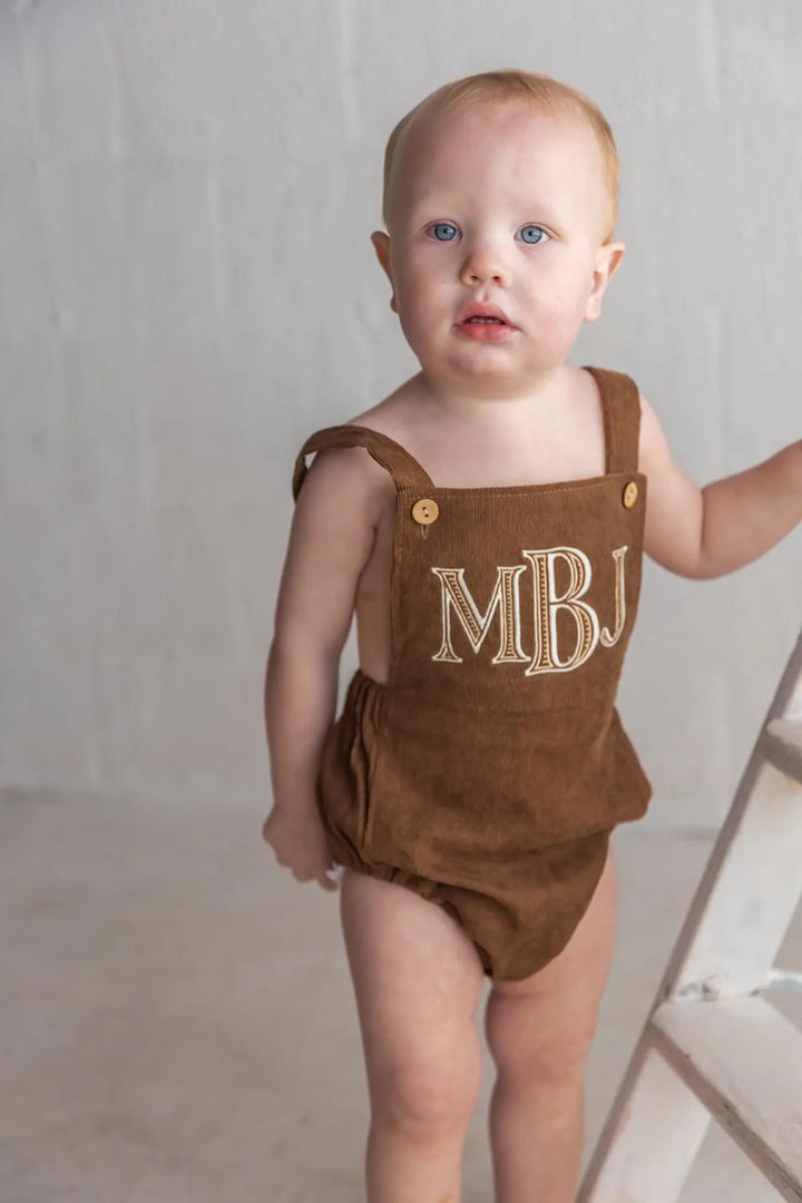 Baby Boys Monogrammed Overalls