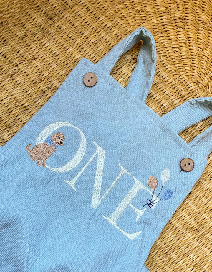 Golden Year First Birthday Romper - Goldendoodle Cake Smash Outfit