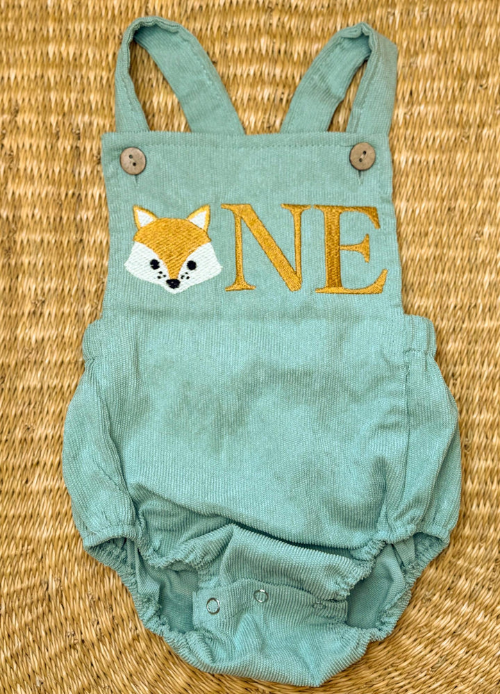 First Birthday Fox Romper - Corduroy Romper