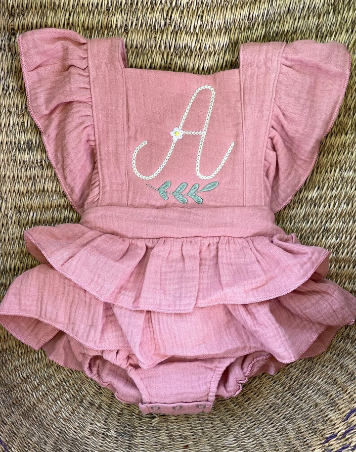 Monogram + Vine Romper - Girls Personalized Outfit