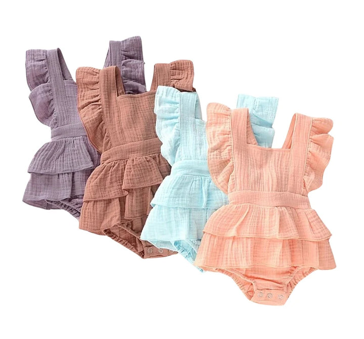 Floral Two Romper - Girls Second Birthday Outfit