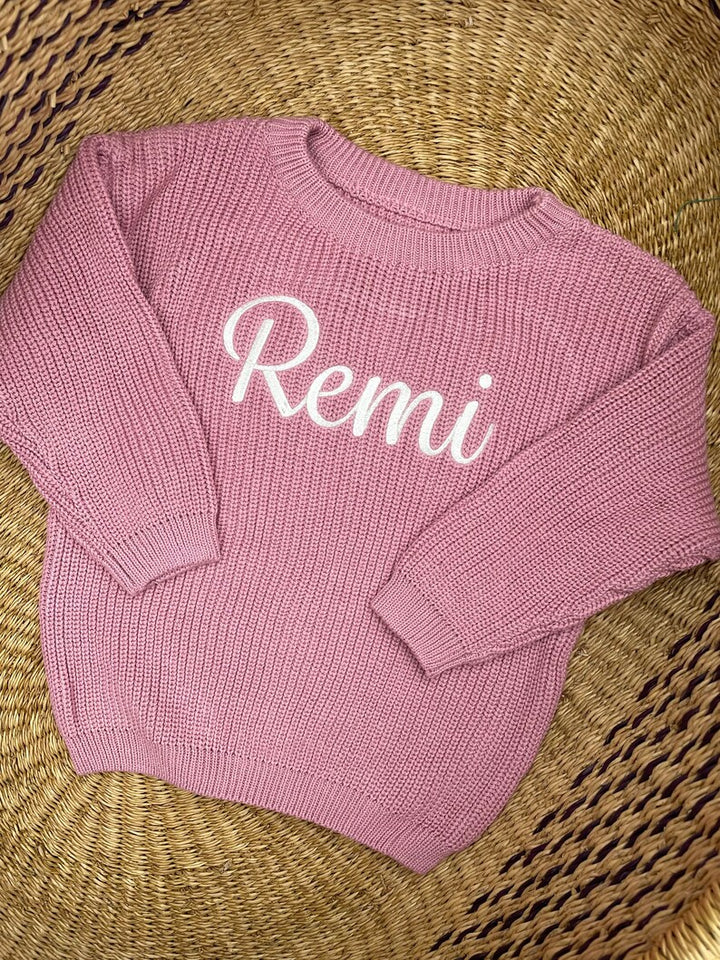 Embroidered Name Sweater - Kids Personalized Outfit