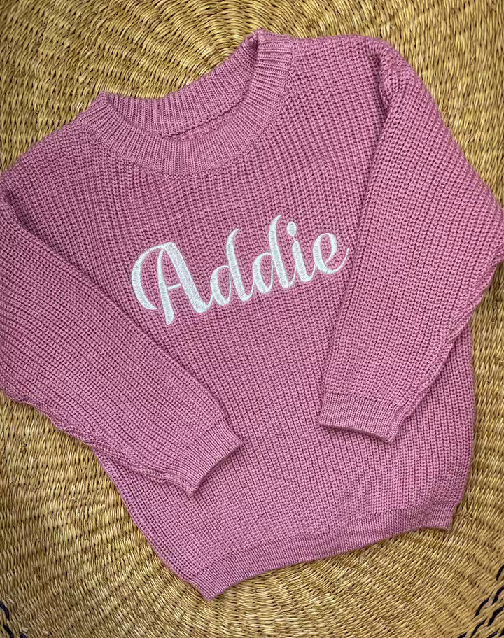 Embroidered Name Sweater - Kids Personalized Outfit