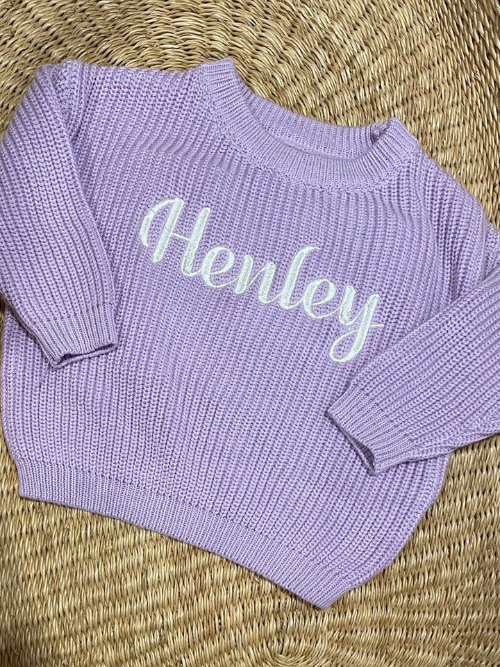 Embroidered Name Sweater - Kids Personalized Outfit
