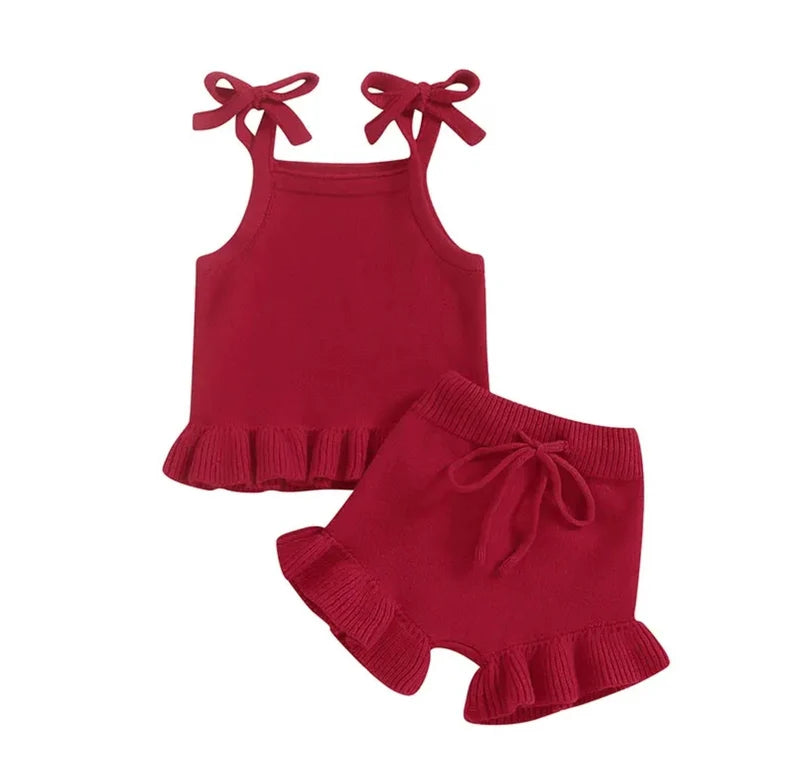 Custom Patriotic Knit Set - Girls Fourth of July Outfit