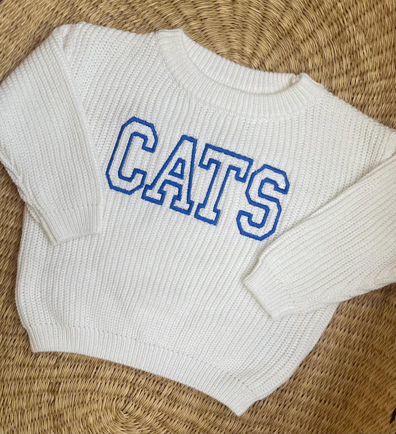Custom Varsity Kentucky Cats Sweater - Kids Game Day Outfit