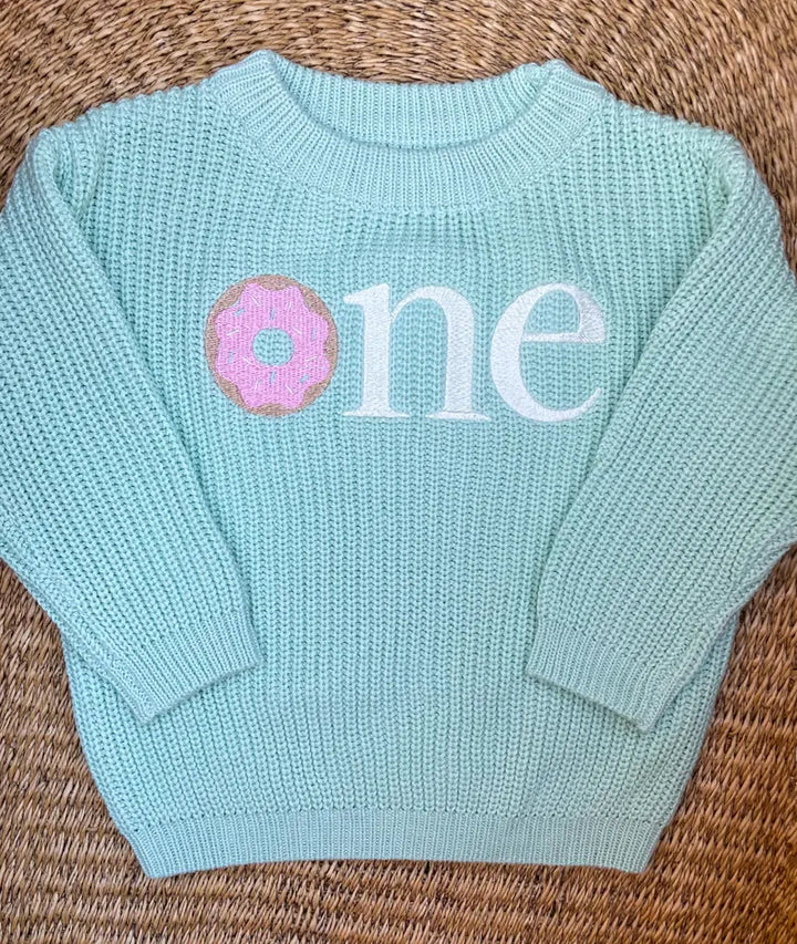 Donut ONE Sweater - Kids First Birthday Outfit