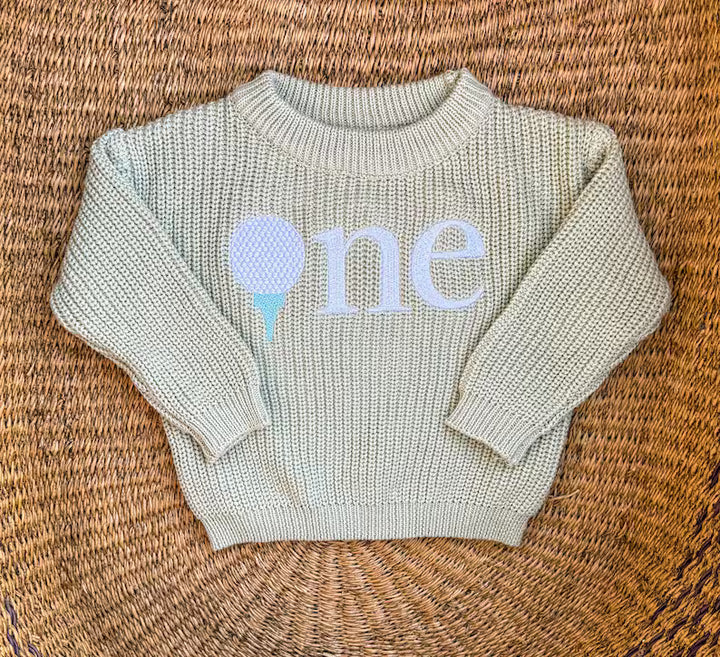 Golf ONE Sweater - First Birthday Outfit
