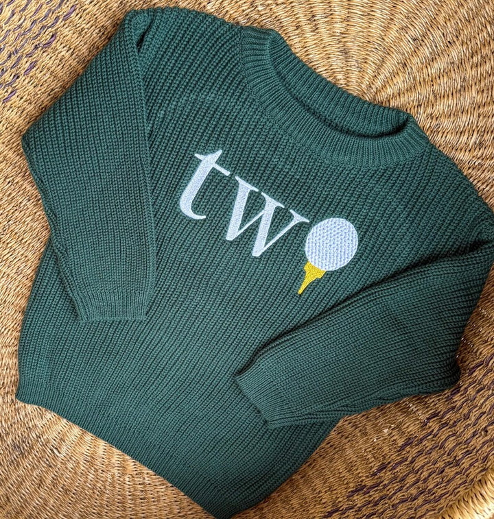 Golf TWO Sweater - Kids Second Birthday Outfit