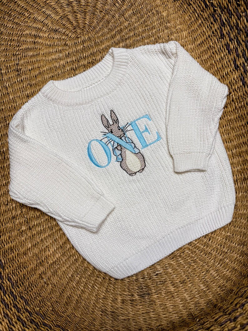 Custom Peter Rabbit One Sweater - Kids First Birthday Outfit
