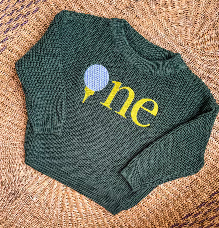 Golf ONE Sweater - First Birthday Outfit