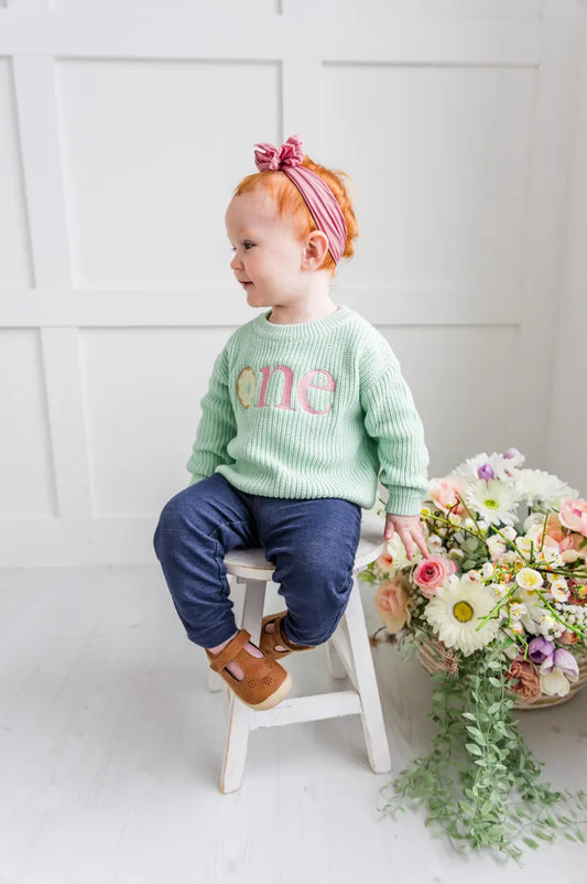 Custom Donut ONE Sweater - Kids First Birthday Outfit