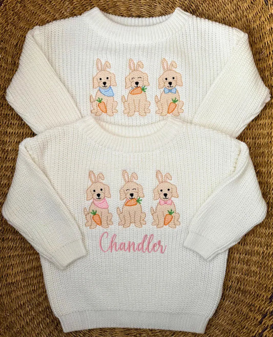Custom Dogs with Easter Bunny Ears Sweater